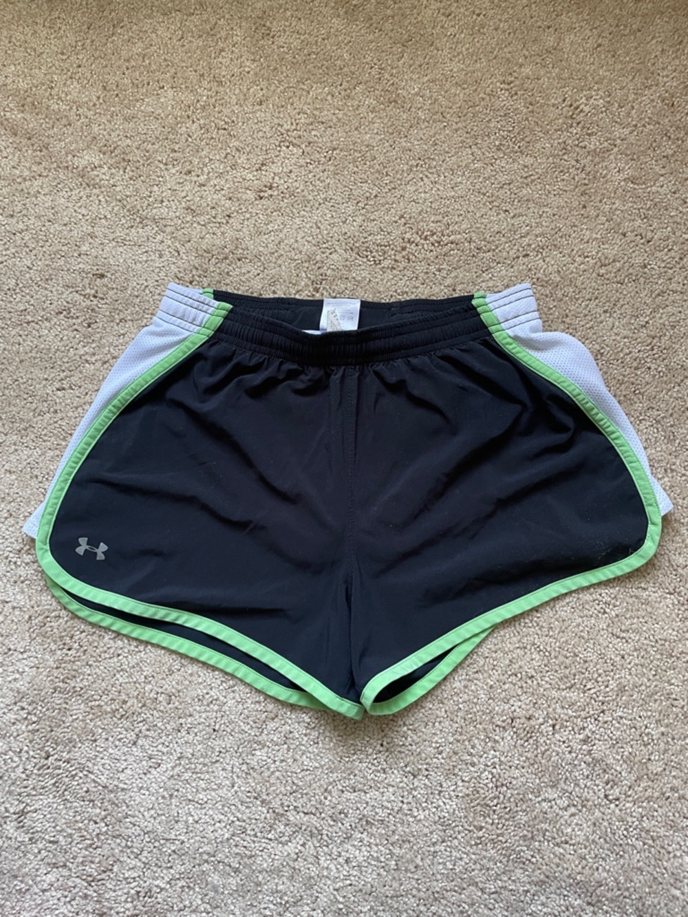 Under Armour Women’s Black and Green Running Shorts